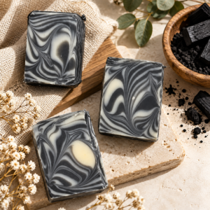 Charcoal & Kaolin Clay Swirl Soap