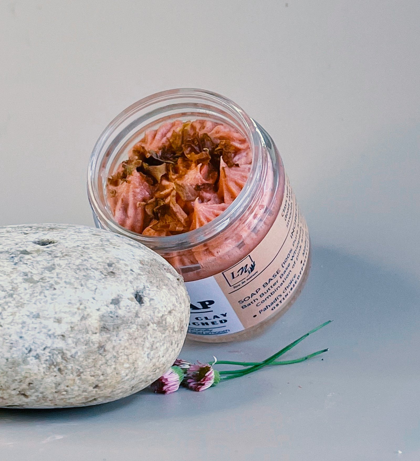 Whipped Cream Soap with Pink & Red Moroccan Clay - Image 3