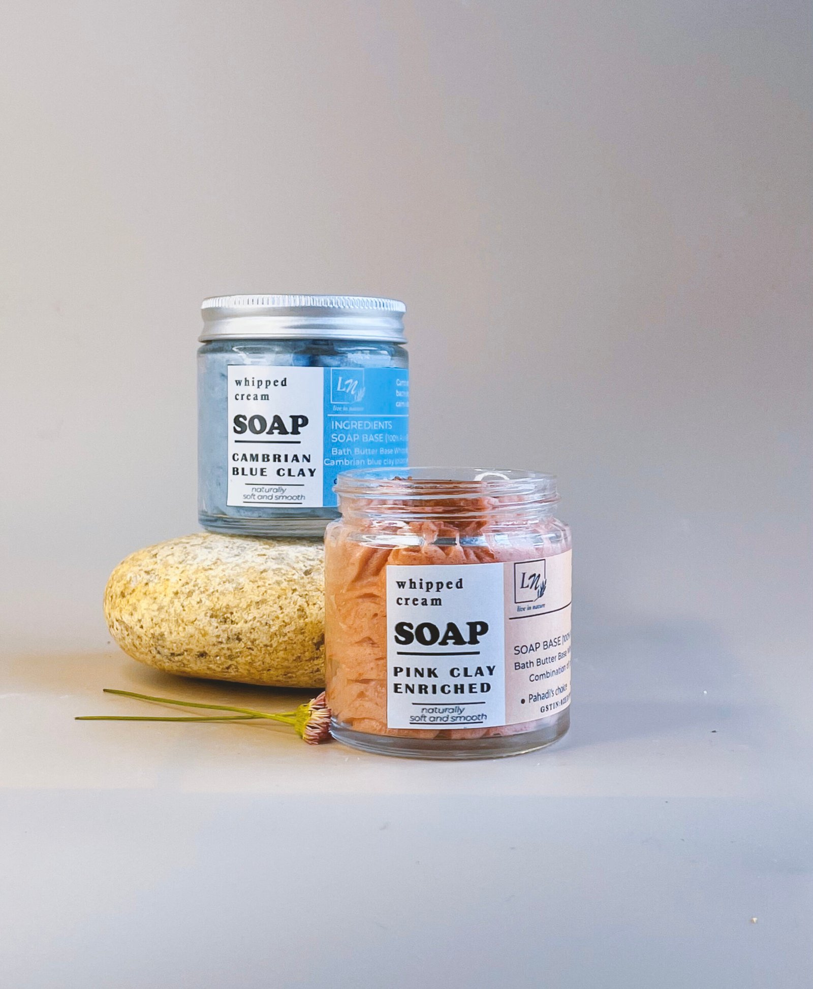 Whipped Cream Soap with Pink & Red Moroccan Clay - Image 2