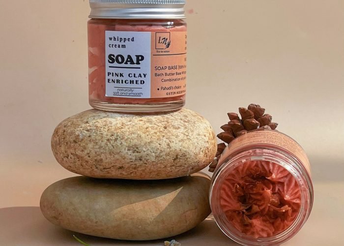 Whipped Cream Soap with Pink & Red Moroccan Clay
