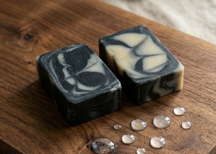 Charcoal & Kaolin Clay Swirl Soap
